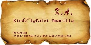 Királyfalvi Amarilla névjegykártya